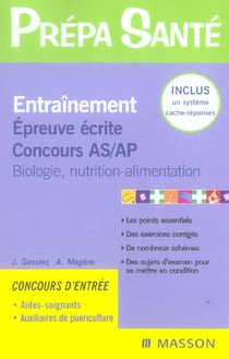 Entrainement epreuve ecrite - concours as/ap - biologie, nutrition-alimentation