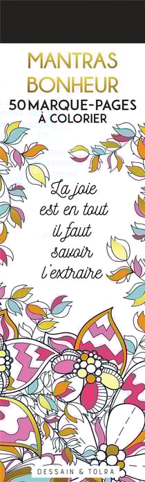 Marque-pages mantras bonheur - marque-pages a colorier