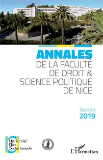 Annales de la faculté de droit & science politique de Nice - année 2019