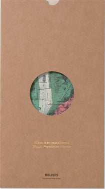Carte géographique nostalgique : Maui, îles hawaiennes