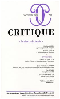 Revue Critique n.799 : fauteurs de doute