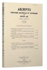 Archives d'histoire litteraire et doctrinale du moyen age n.86