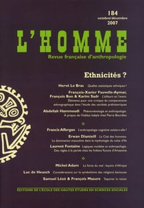 Revue l'homme n.184 - ethnicités ?