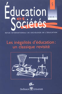 Éducation et Sociétés, n° 5/2000 : Les inégalités d'éducation : un classique revisité