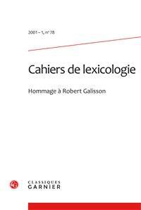 Cahiers de lexicologie n.78 : 2001-1