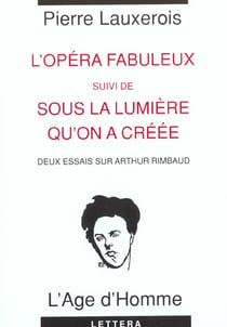 Rimbaud nouvelles lectures - l'opera fabuleux - sous la lumiere qu'on a creee