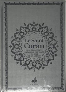 Saint coran bilingue cartonné: grande écriture: argent/arc-en-ciel