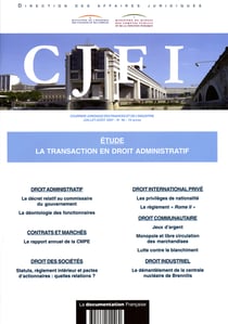 Etude : la transaction en droit administratif (n.46 juillet-aout 2007)