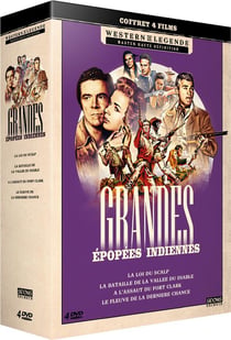 Grandes épopées indiennes - Coffret 4 films : La Loi du scalp + La Bataille de la Vallée du Diable + À l'assaut du Fort Clark + Le Fleuve de la dernière chance