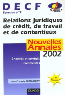 Relations juridiques - decf 2 - annales - edition 2002