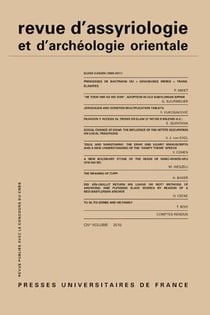 REVUE D'ASSYRIOLOGIE ET D'ARCHEOLOGIE ORIENTALE n.104