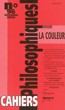 CAHIERS PHILOSOPHIQUES n.96 : la couleur