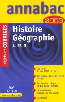 Annabac - histoire-geographie - terminale l es s - sujets et corriges