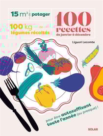 15 m² de potager, 100 kg de légumes récoltés, 100 recettes de janvier à décembre : Pour être autosuffisant toute l'année (ou presque) !