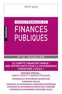 Revue française de finances publiques n.144 : le compte financier unique : une opportunité pour la gouvernance financière locale ?