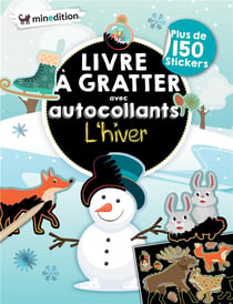 Livre à gratter avec autocollants - l'hiver