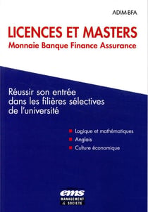 QCM : licences et masters monnaie banque finance assurance - réussir son entrée dans les filières sélectives de l'université