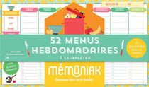 Mémoniak : bloc aimanté de 52 menus hebdomadaires à compléter