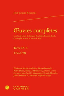 Oeuvres complètes Tome 9 B : 1757-1758