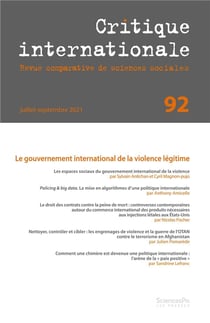 Revue critique internationale n.92 : le gouvernement international de la violence légitime