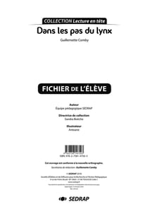 Dans les pas du lynx - fichier pédagogique
