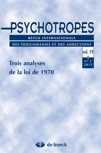 Revue psychotropes n.19/1 : trois analyses de la loi de 1970