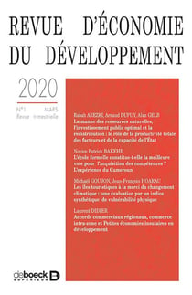 Revue d'économie du développement 2020/1