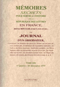 Mémoires secrets ou journal d'un observateur t.10 1777