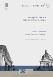L'entreprise face aux défis environnementaux : actes de la journée du 3 juin 2021