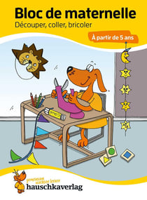 Bloc préscolaire, cahier de jeux 5 ans pour garçon et fille - Couper, coller, bricoler : Cahier de jeux & cahier de coloriage enfant - Bloc de devinettes coloré - L'apprentissage ludique