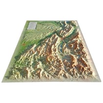 Carte en relief des parcs naturels régionaux du Vercors et de la Chartreuse