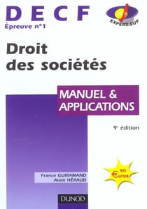DECF n°1 - droit des sociétés - manuel & applications (9è édition)
