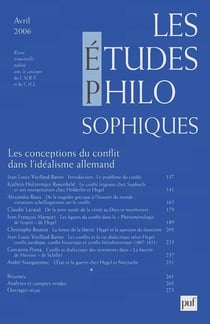 Revue Les études philosophiques n.2006/2 : les conceptions du conflit dans l'idéalisme allemand