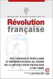 Annales historiques de la révolution française n.419 : Souveraineté populaire et représentation au temps de la Révolution française (1789-1800)