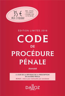 CODE DE PROCEDURE PENALE 2018 ANNOTE