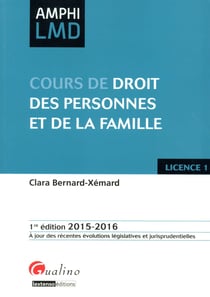 Cours de droit des personnes et de la famille 2015-2016
