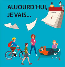 Aujourd'hui, je vais... : texte en capitales d'imprimerie