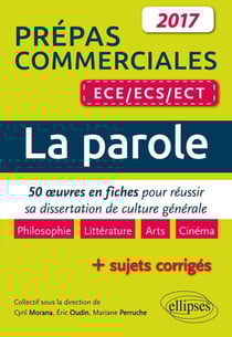 La parole : 50 oeuvres en fiches pour réussir sa dissertation de culture générale : prépas commercial