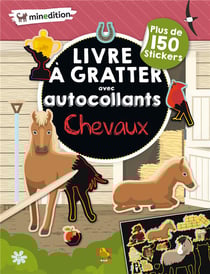 Livre à gratter avec autocollants - chevaux