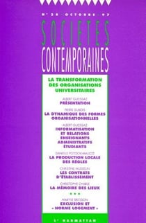 SOCIETES CONTEMPORAINES n.28 : la transformation des organisations universitaires