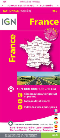France rutière maxi format plastifiée