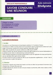 Savoir conduire une réunion