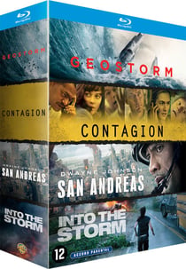 Coffret 4 films : Contagion + Geostorm + San Andreas + Into the Storm