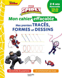 Marvel Spidey et ses amis extraordinaires - Mon cahier effaçable - TPS, PS, MS, GS - Mes premiers tracés, formes et dessins
