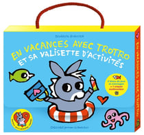 En vacances avec Trotro et sa valisette d'activités : 2 blocs de jeux et coloriages + 1 crayon multicouleur