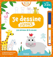 Je dessine, j'efface les animaux de la savane (petites pousses)