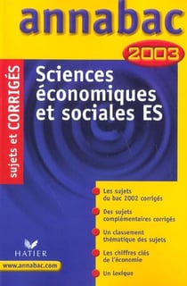 Annabac - sciences economiques et sociales es - sujets et corriges