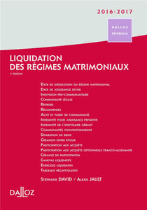 LIQUIDATION DES REGIMES MATRIMONIAUX 2016/2017