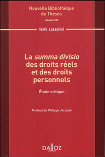 La summa divisio des droits réels et des droits personnels