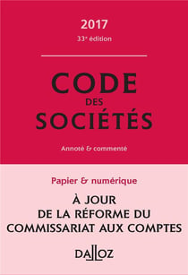 CODE DES SOCIETES COMMENTE 2017